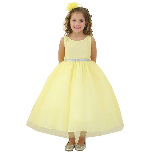 Big Girls Yellow Rhinestone Tulle Party Dress 8-12 - SophiasStyle.com